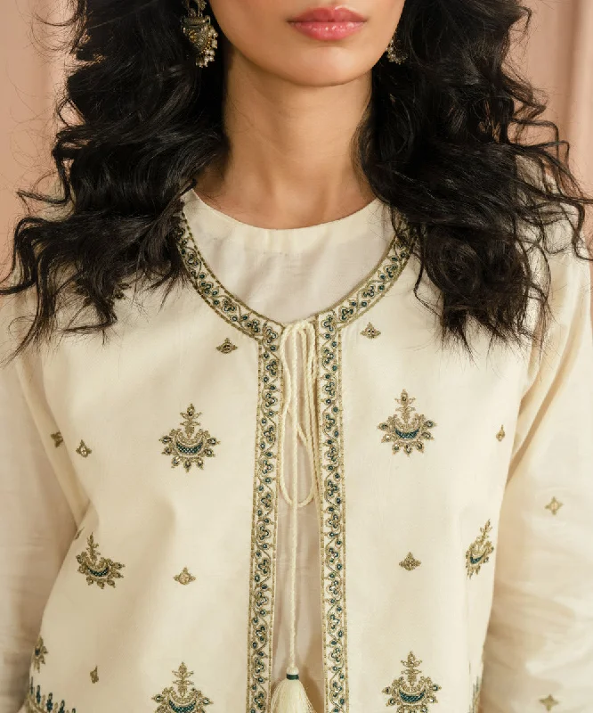 Embroidered Jacquard Front-open Jacket