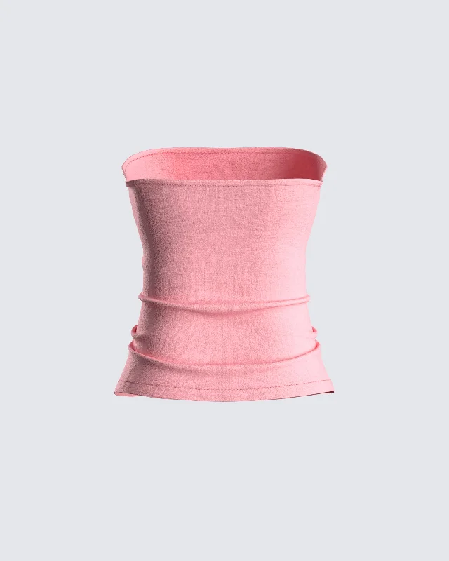 Citlali Pink Knit Tube Top