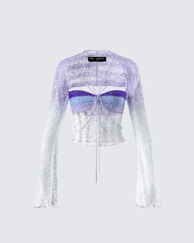 Vanessa Purple Sequin Knit Top