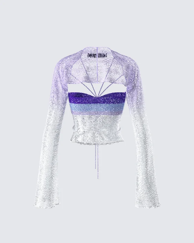 Vanessa Purple Sequin Knit Top