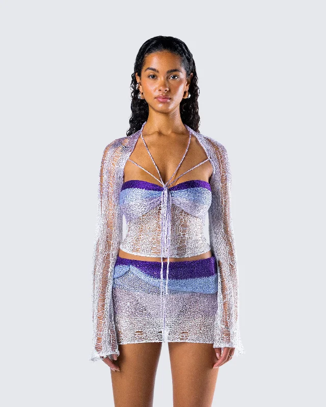 Vanessa Purple Sequin Knit Top