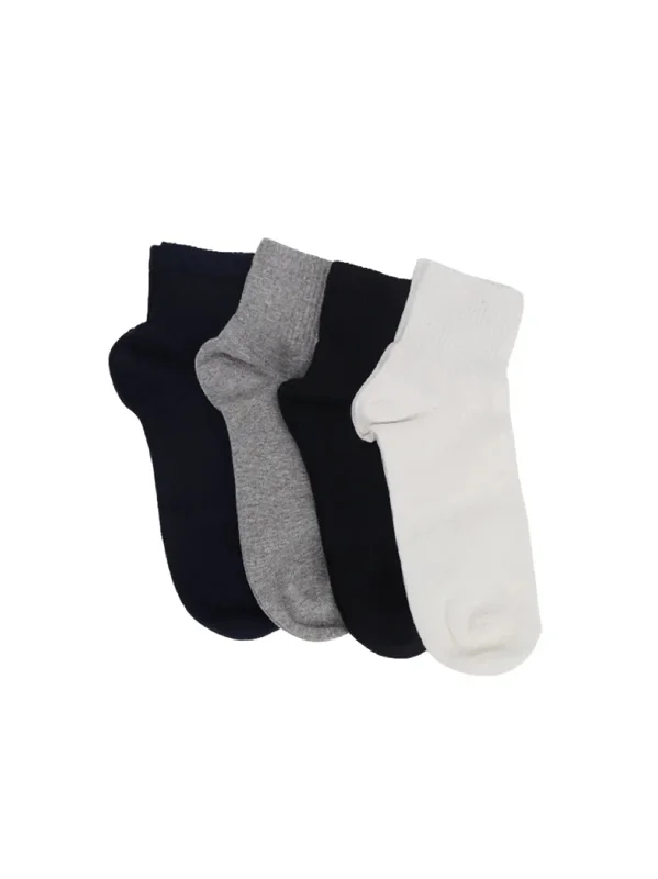 Women's 4 Pair Plain Solid Long Thin Socks,Multi