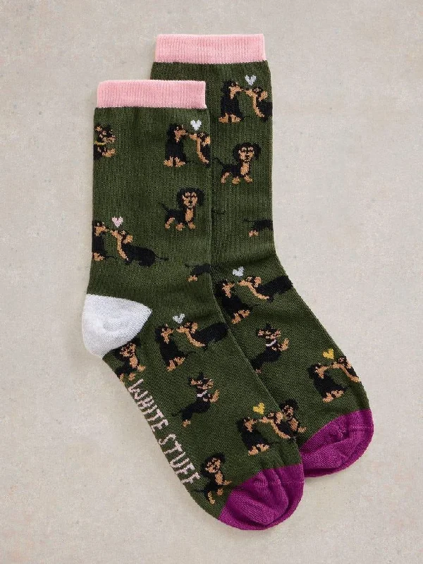 Kissing Sausage Dog Ankle Socks