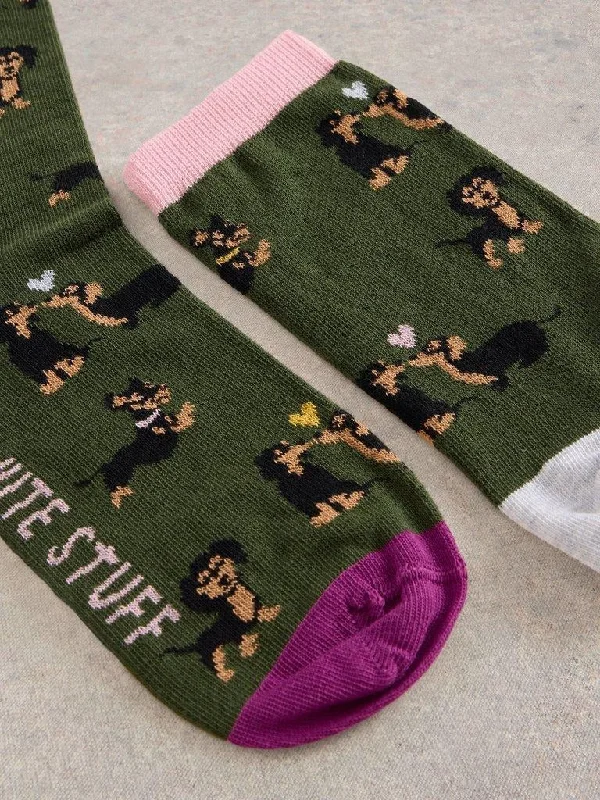 Kissing Sausage Dog Ankle Socks