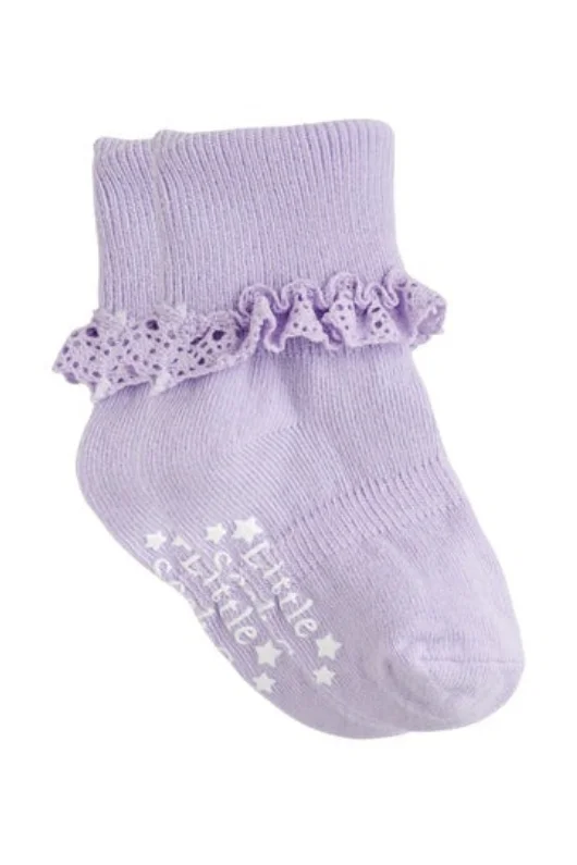 Amethyst Frilly Non-Slip Stay On Socks