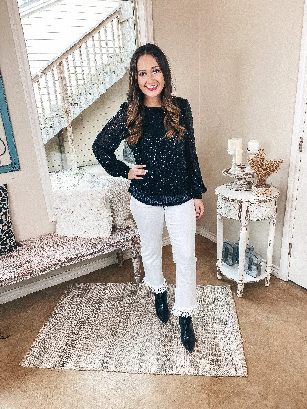 Always A Good Time Long Sleeve Sequin Top in Black