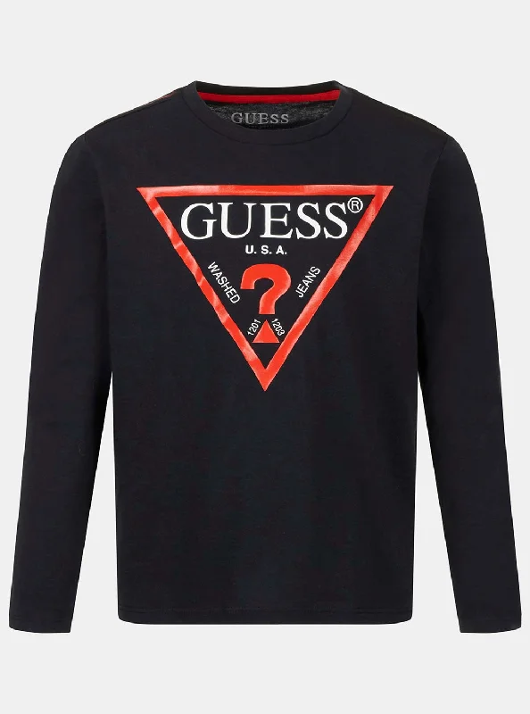 Black Triangle Logo Long Sleeve Top (7-16)