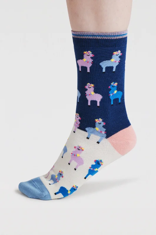 Clara Rainbow Llama Socks