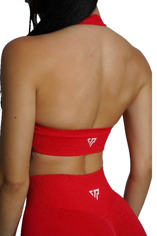 CORE HALTER BRA - RED