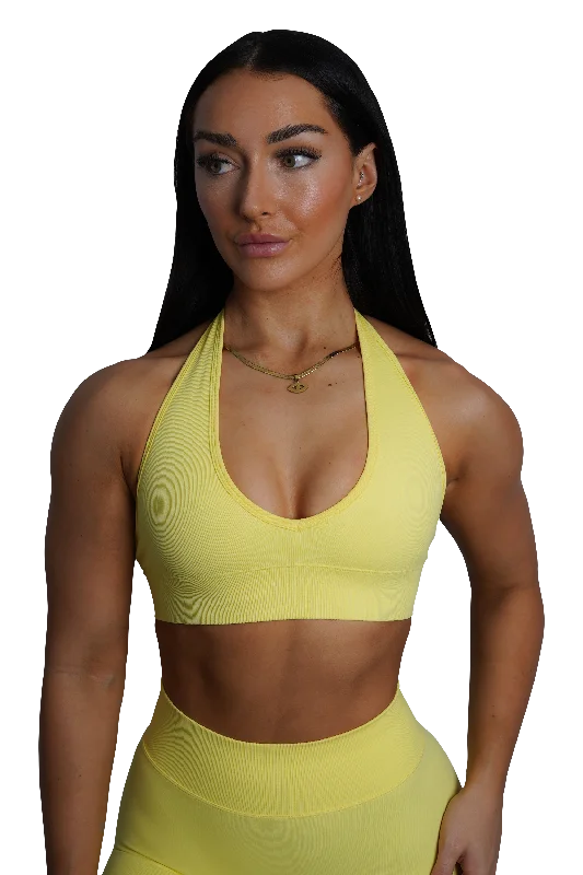 CORE HALTER BRA - YELLOW