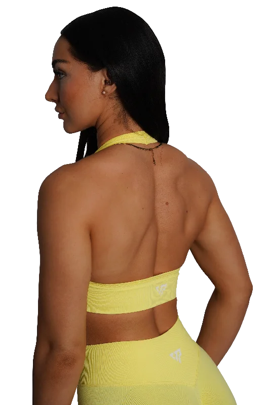 CORE HALTER BRA - YELLOW