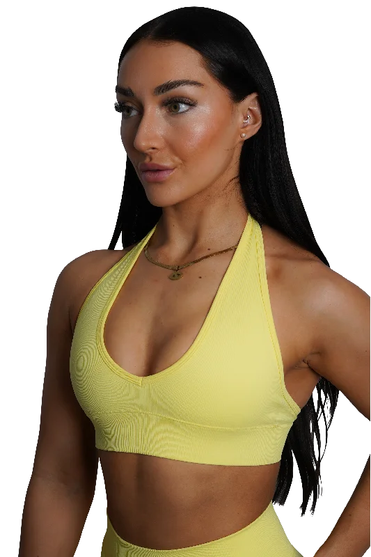 CORE HALTER BRA - YELLOW