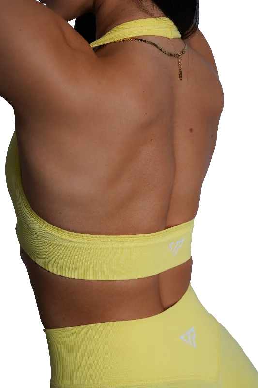 CORE HALTER BRA - YELLOW