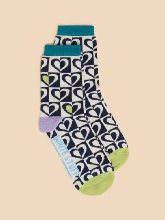 Graphic Heart Sock