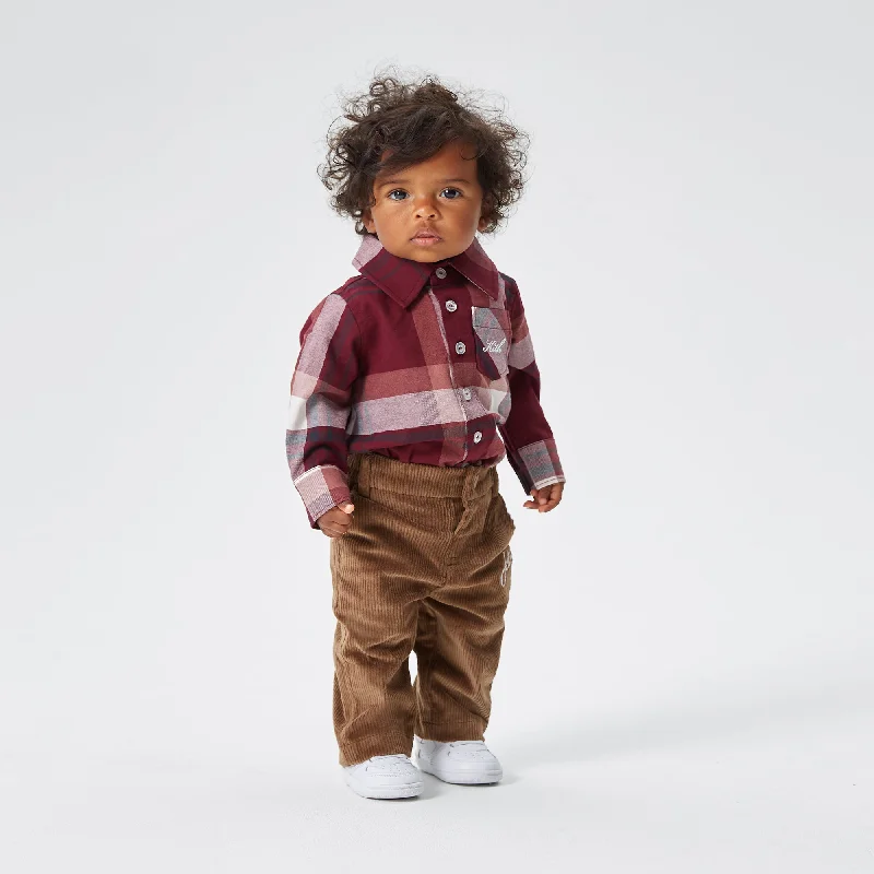 Kith Kids Baby Plaid Long Sleeves Shirt Onesie - Rogue