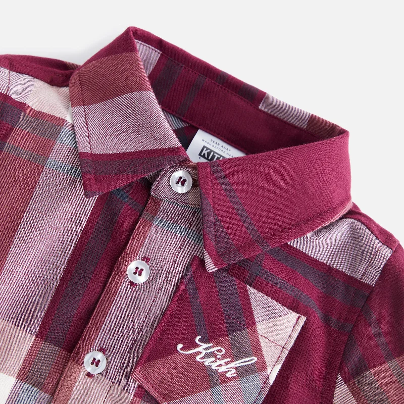 Kith Kids Baby Plaid Long Sleeves Shirt Onesie - Rogue