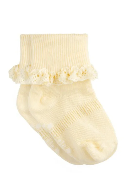 Lemon Frilly Non-Slip Stay On Socks