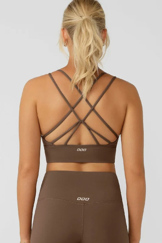 Lotus Longline Sports Bra | Chocolate