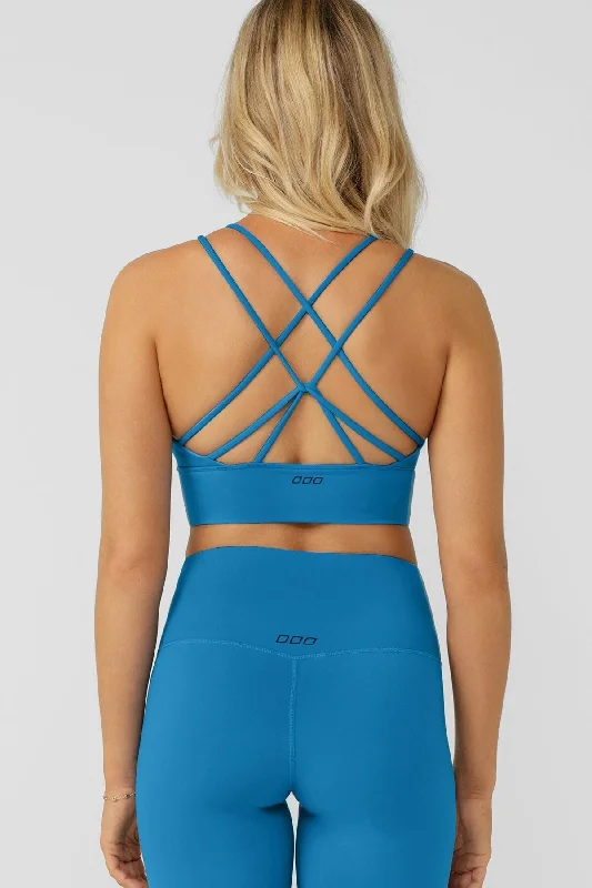 Lotus Longline Sports Bra | Cornflower