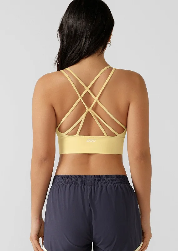 Lotus Longline Sports Bra | Lemon Cream