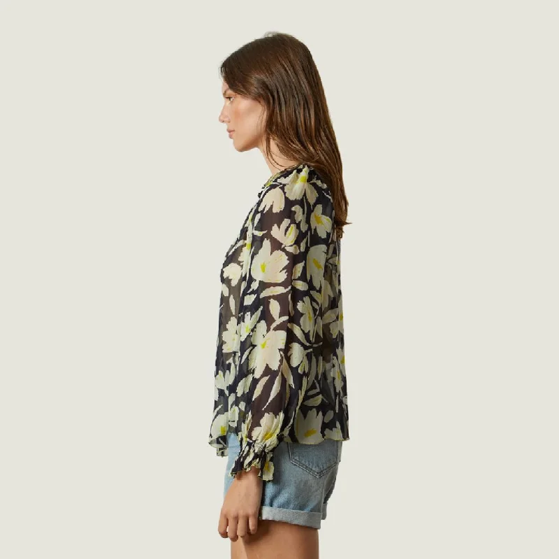 Miley Viscose Georgette Long Sleeve Top (Lotus)