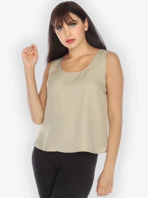 Silk Light Taupe Tank Top