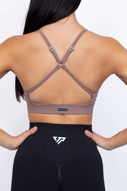 Swift V-cut Sports Bra - Mocha