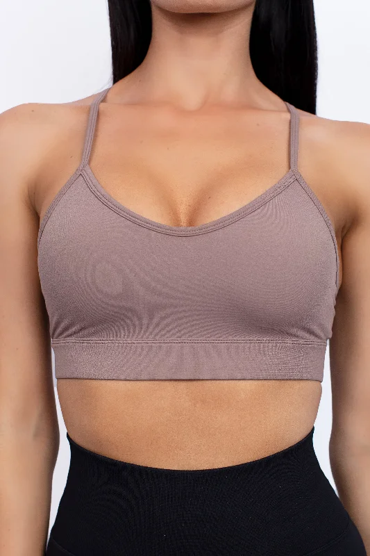 Swift V-cut Sports Bra - Mocha